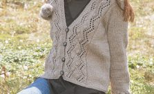 Lace and Bobble Cardigan Free Knitting Pattern