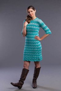Lacy Columns Dress Free Knitting Pattern