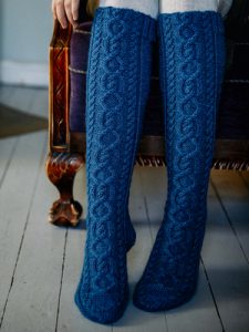 Long Socks with Cables Free Knitting Pattern