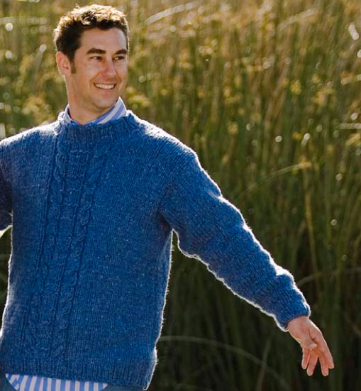 Men's Cable Pullover Free Knitting Pattern