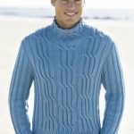 Men’s Cabled Turtleneck Free Knitting Pattern