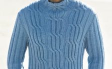 Men’s Cabled Turtleneck Free Knitting Pattern