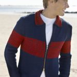 Men’s Colorblock Zip Jacket Free Knitting Pattern
