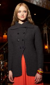 Moss Stitch Coat Free Knitting Pattern