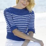 Nautical Stripes Boatneck Sweater Free Knitting Pattern