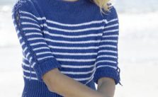 Nautical Stripes Boatneck Sweater Free Knitting Pattern