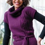 Plum Pullover with Cable Free Knitting Pattern