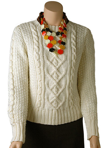 Poonam Free Cable Sweater Knitting Pattern