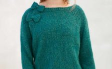 Pretty Sweater with Bows Free Knitting Pattern