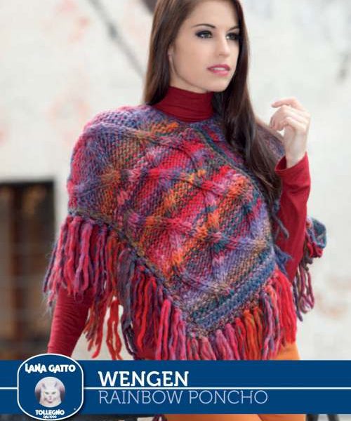 Rainbow Cable Poncho Knitting Pattern Free