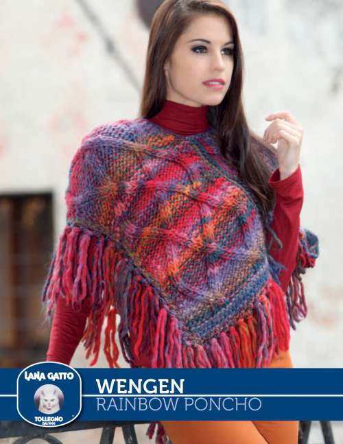 Rainbow Cable Poncho Knitting Pattern Free