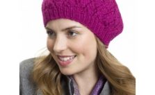 Raspberry Beret Hat Free Knitting Pattern