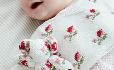 Rosebud Crossover Free Baby Knitting Pattern
