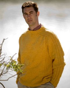 Saddle Shoulder Rib Pullover for Men Free Knitting Pattern