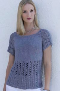 Short-Sleeved Pullover Lace Free Knitting Pattern