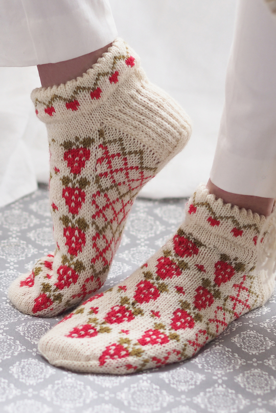 Strawberry Socks Free Knitting Pattern