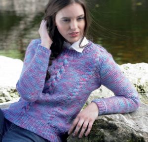 Sweater with Cables Free Knitting Pattern