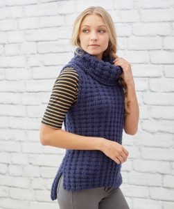 Waffle Stitch Vest Free Knitting Pattern