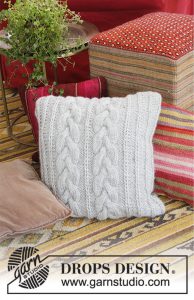 Winter Snuggle Pillow Cabled Free Knitting Pattern