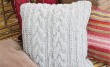Winter Snuggle Pillow Cabled Free Knitting Pattern