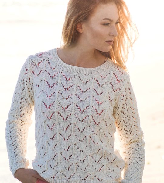 Women’s Lace Sweater Free Knitting Pattern