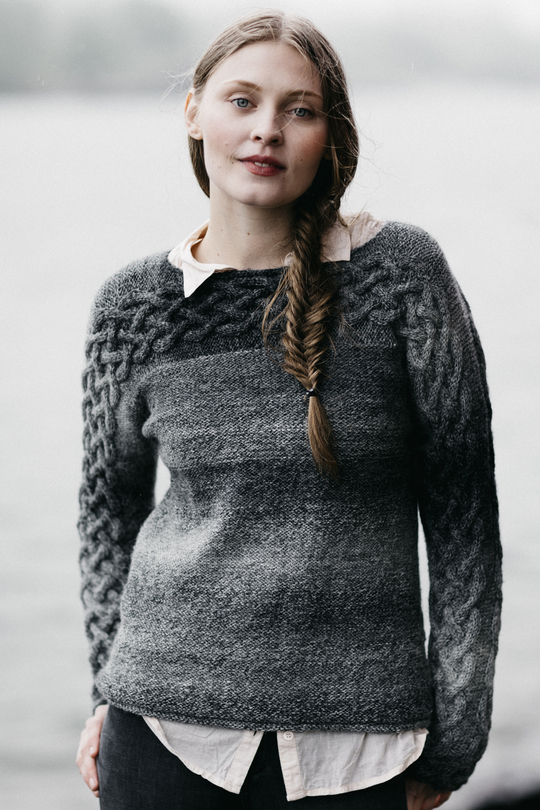 Women's Sweater with Cables Free Knitting Pattern