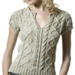 Valpuri Form Fitting Knit T with Cables Free Knitting Pattern