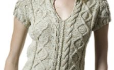 Valpuri Form Fitting Knit T with Cables Free Knitting Pattern