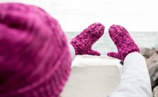 Fallingbrook Ribbed Cable Hat and Mitt Free Knitting Pattern