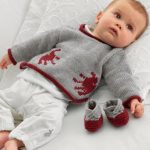 Handprint Sweater and Booties Free Baby Knitting Pattern