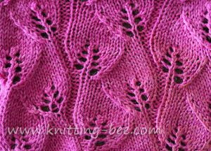 Trailing Leaves Knitting Stitch Pattern