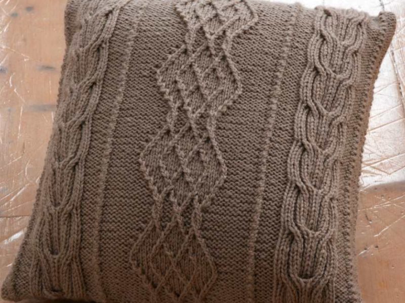 Aran Cushion Free Knitting Pattern
