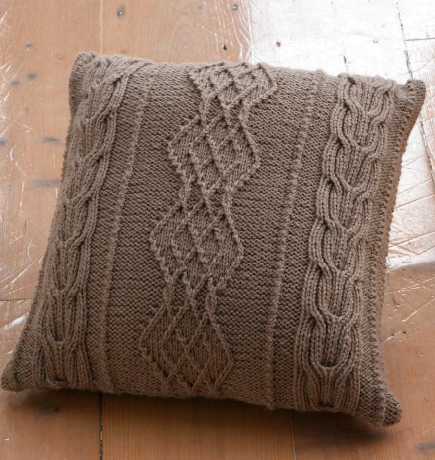 Aran Cushion Free Knitting Pattern