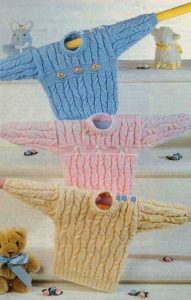 Child's Vintage Cabled Sweater Free Knitting Pattern