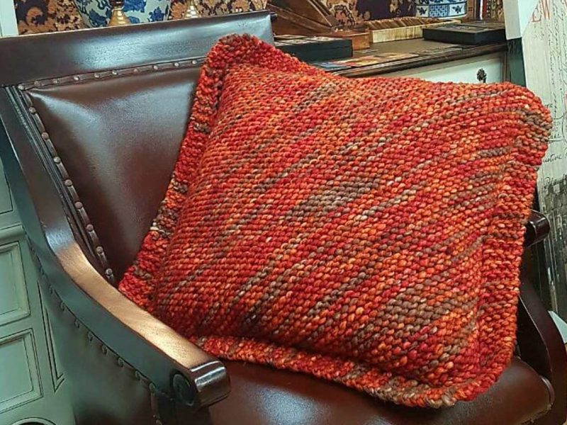 Chunky Diagonal Cushion Free Knitting Pattern