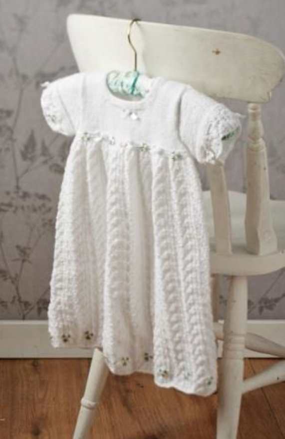 Delicate Lace Christening Gown Free Knitting Pattern