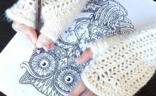 French Rhubarb Fingerless Mittens Free Knitting Pattern