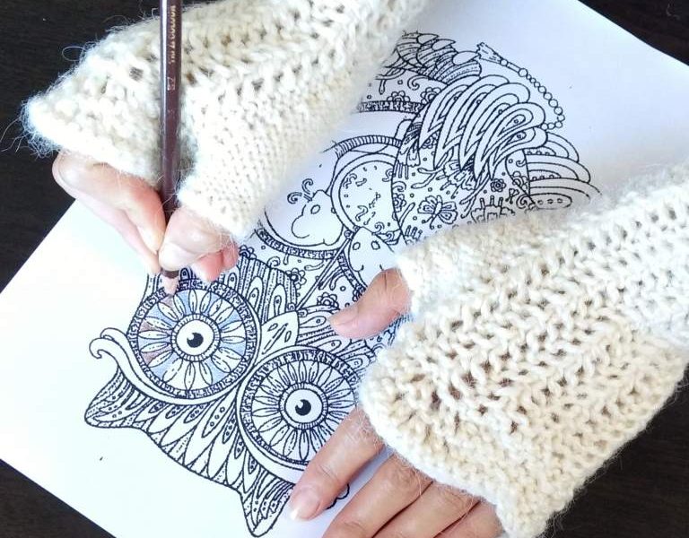 French Rhubarb Fingerless Mittens Free Knitting Pattern