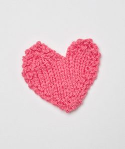 Knit Heart Applique Free Knitting Pattern