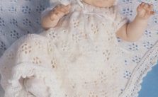 Lace Christening Gown, Bonnet, Shawl and Bootees Free Knitting Pattern