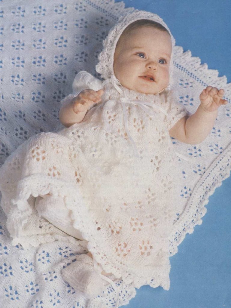 Floral And Scroll Crochet Christening Dress, Headband And Booties Pattern |  eBay