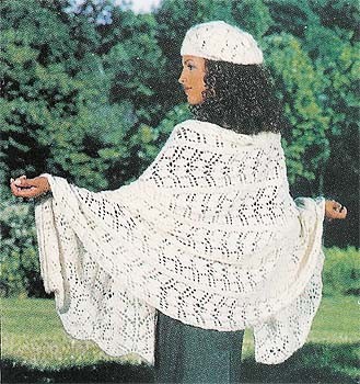 Lacy Leaf Wrap and Beret Free Knitting Pattern