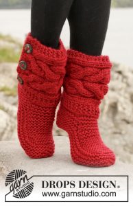 Little Red Riding Slippers Free Knitting Pattern
