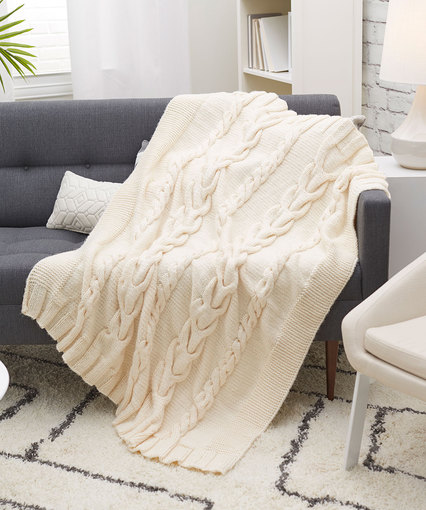 Luxurious Cabled Throw Free Knitting Pattern