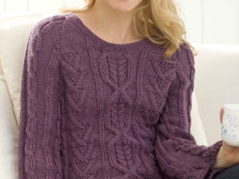 New Aran Sweater Free Knitting Pattern