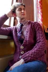 Oberon Cabled Cardigan Free Knitting Pattern for Men