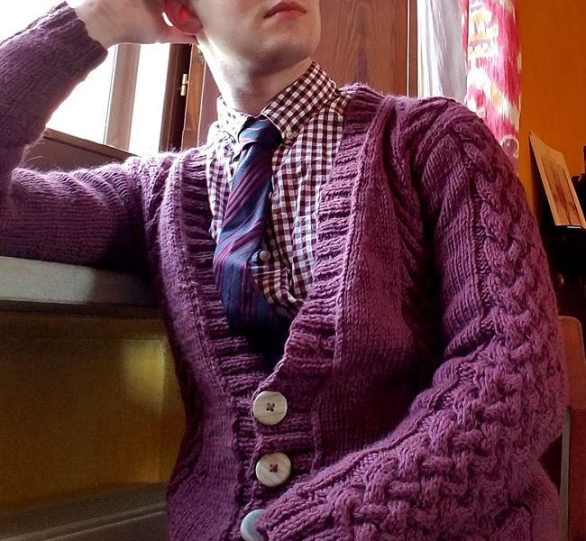 Oberon Cabled Cardigan Free Knitting Pattern for Men