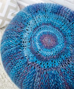 Pop of Color Knit Pouf Free Knitting Pattern