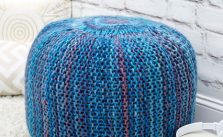 Pop of Color Knit Pouf Free Knitting Pattern