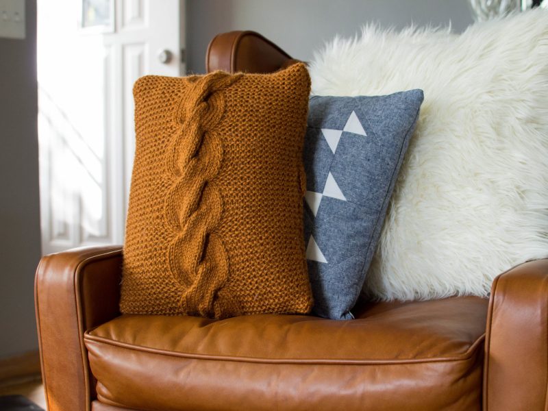Pumpkin Spice Pillow Free Knitting Pattern